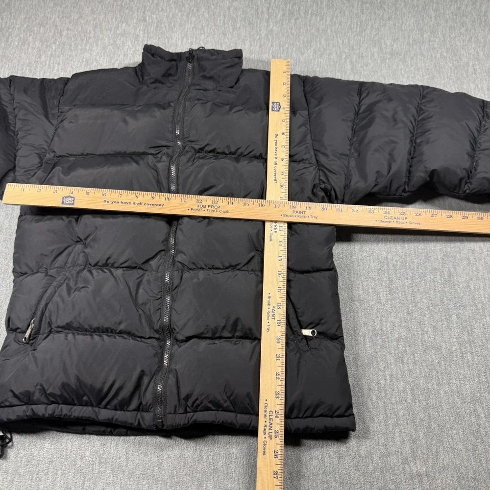 The North Face Jacket Women M Black Puffer Full Zip Nuptse Style Goose Down Warm